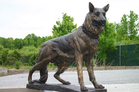 Wholesale antique bronze wolfhound statues for garden decor
